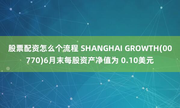 股票配资怎么个流程 SHANGHAI GROWTH(00770)6月末每股资产净值为 0.10美元